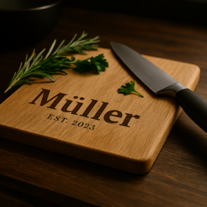 Holz-Schneidebrett mit Lasergravur