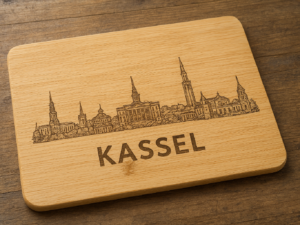 Bambus Schneidebrett mit Lasergravur (Kassel Skyline)