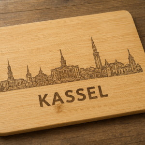 Bambus Schneidebrett mit Lasergravur (Kassel Skyline)